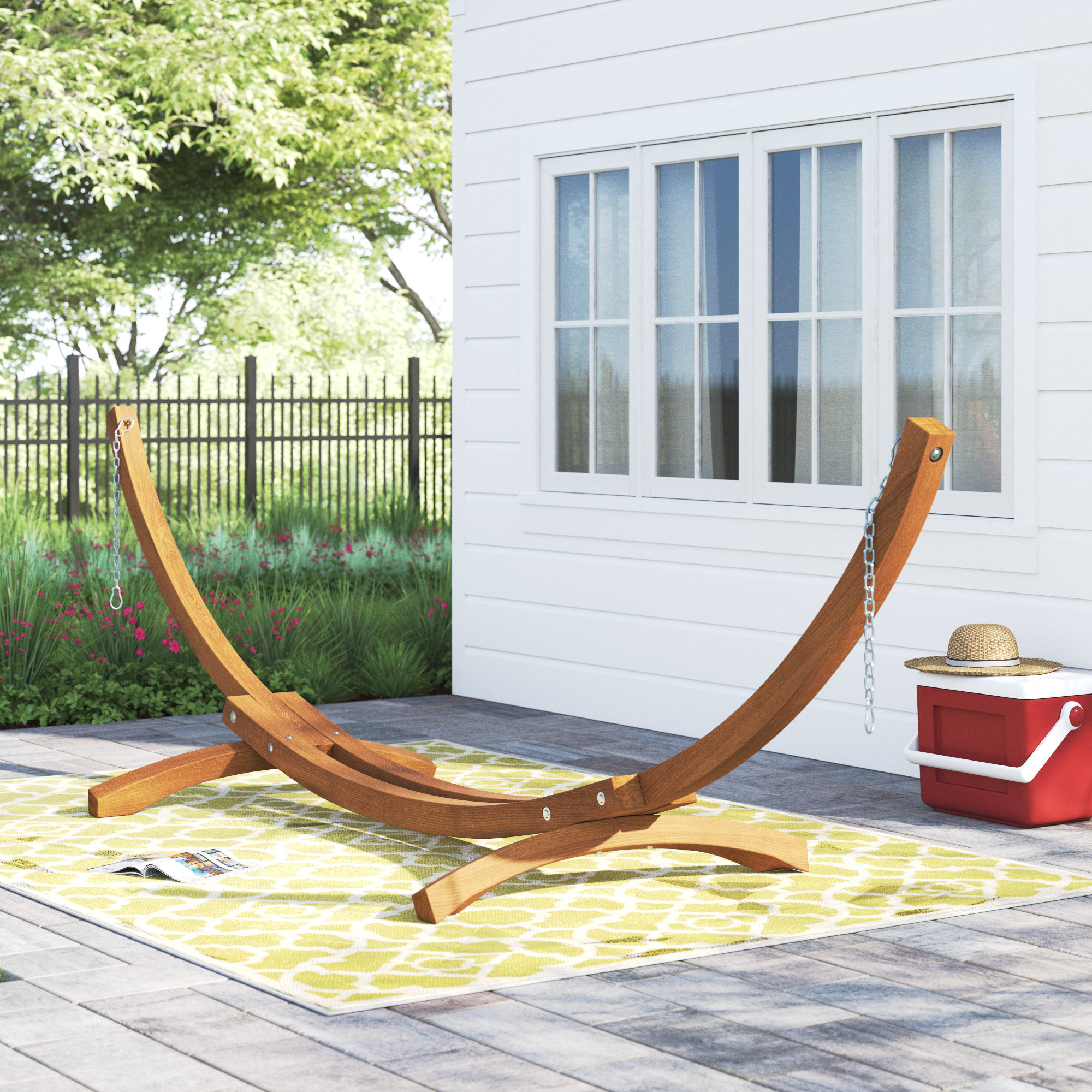 Arlmont Co. Samira Curved Arc Wood Hammock Stand Reviews Wayfair